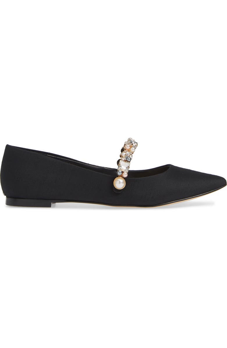 KARL LAGERFELD PARIS Noel Imitation Pearl Embellished Flat, Alternate, color,
