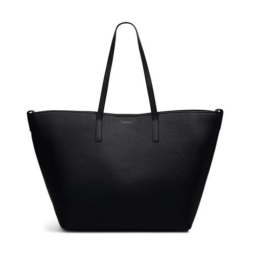 Radley Large Dukes Place Open Top Black Leather Tote Bag In Black