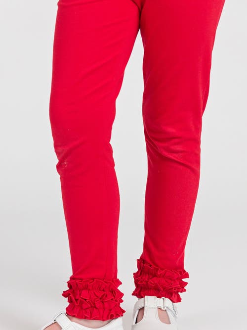 Rufflebutts Girls Ruffle Leggings In Red