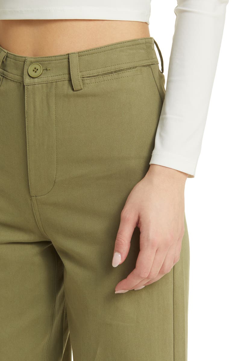 Petal & Pup Lawrence Wide Leg Pants, Alternate, color, Olive Green