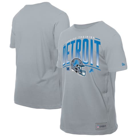 Men's New Era Silver Detroit Lions Combine Authentic Helmet T-Shirt