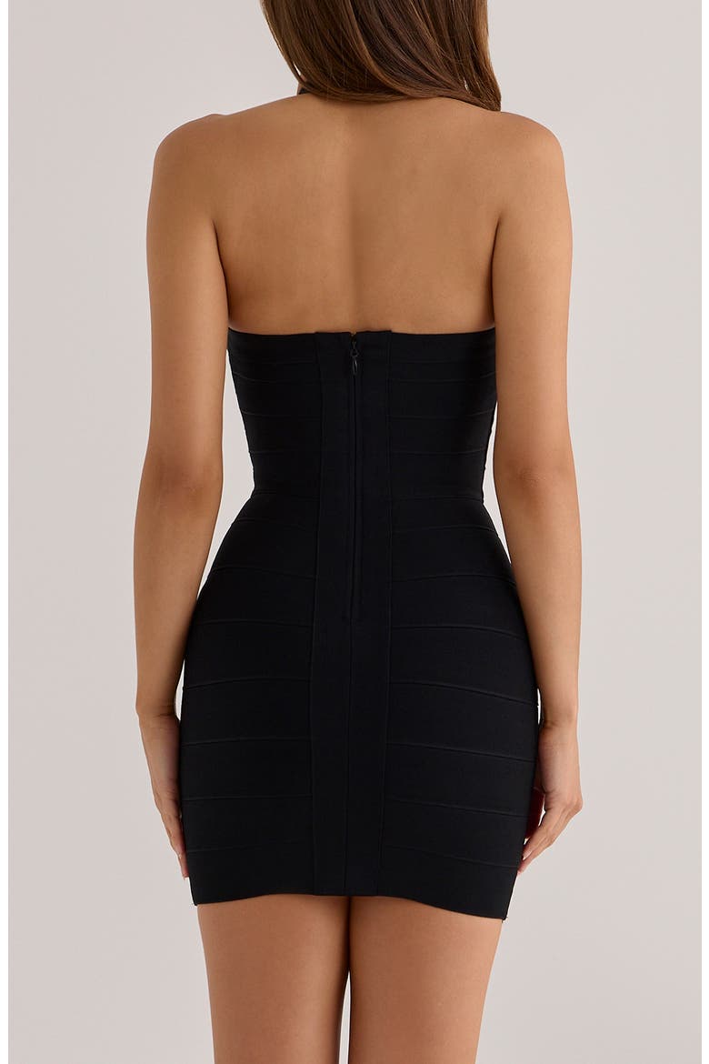 The Contour Halter Neck Minidress, Alternate, color, BLACK