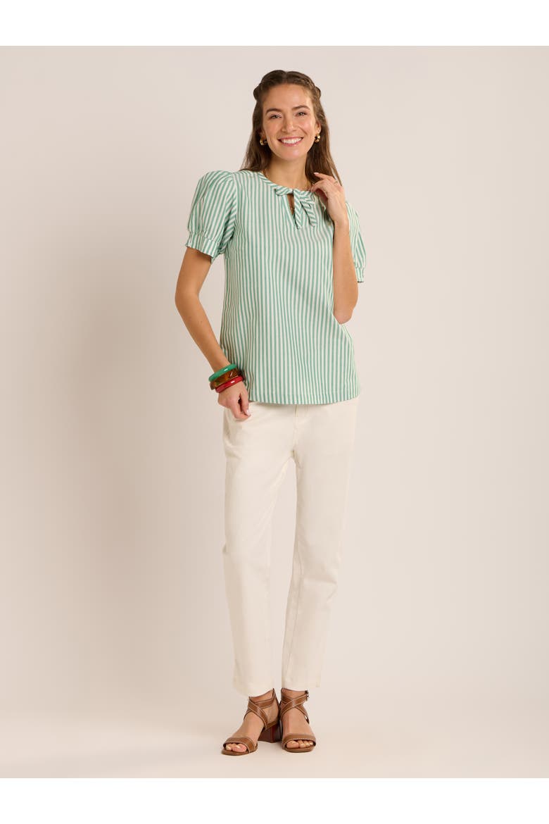Bruni Sculpted Puff-Sleeve Blouse, Alternate, color, Green