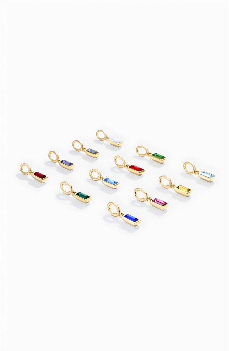 Mint & Lily Dainty Baguette Birthstone Charm, Alternate, color, May Emerald
