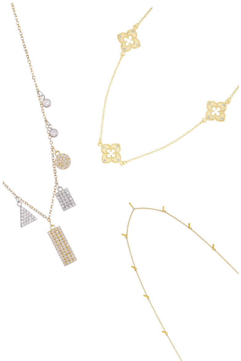 3-Piece Necklace Set, Main, color, GOLD