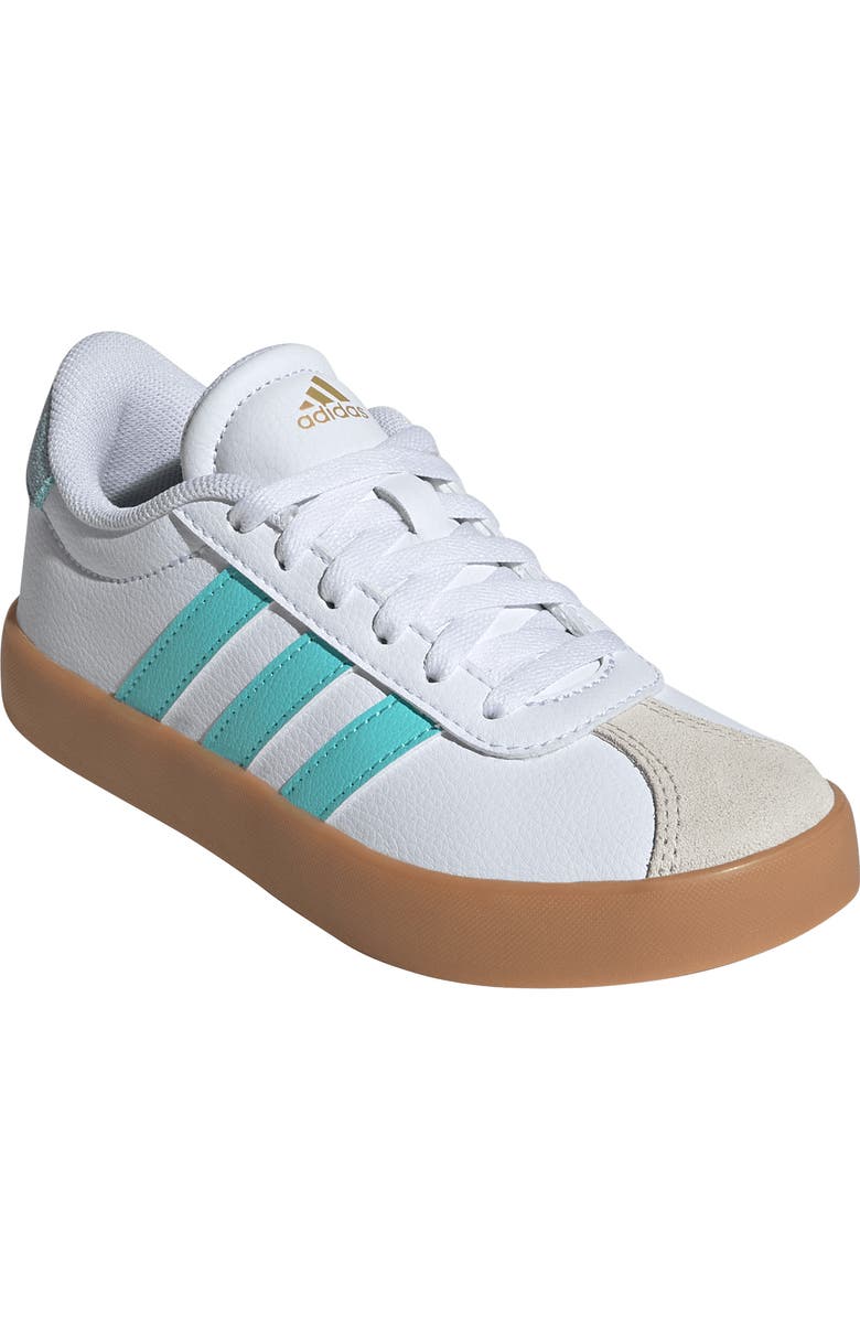 adidas Kids' VL Court 3.0 Sneaker, Main, color, White/ Flash Aqua/ Alumina