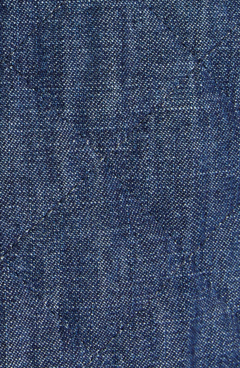 Valentino Garavani Floral Print & Quilted Denim Jacket, Alternate, color, Navy