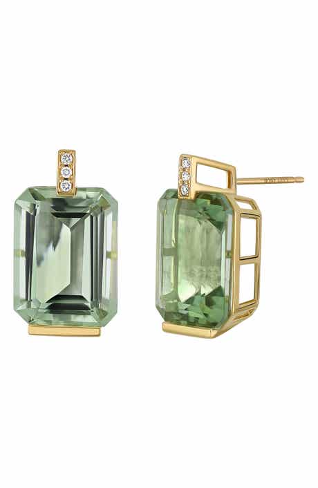Iris Amethyst & Diamond Stud Earrings