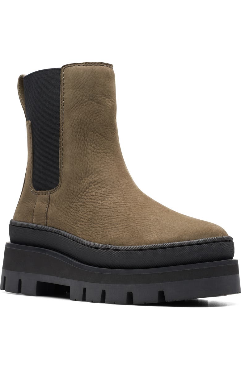 Clarks<sup>®</sup> Orianna 2 Chelsea Boot, Main, color, Dark Olive Nub