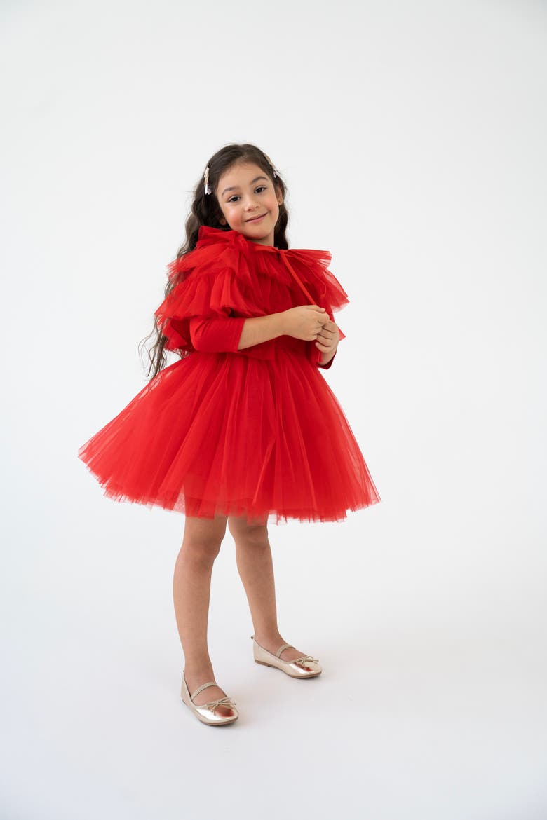Heart Tulle Dress Set, Alternate, color, Red Love