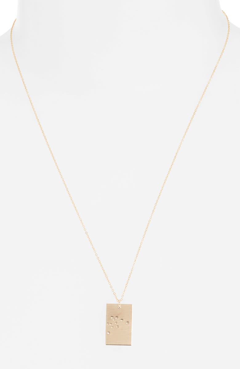Set & Stones Zodiac Constellation Pendant Necklace, Alternate, color, Gold / Aquarius