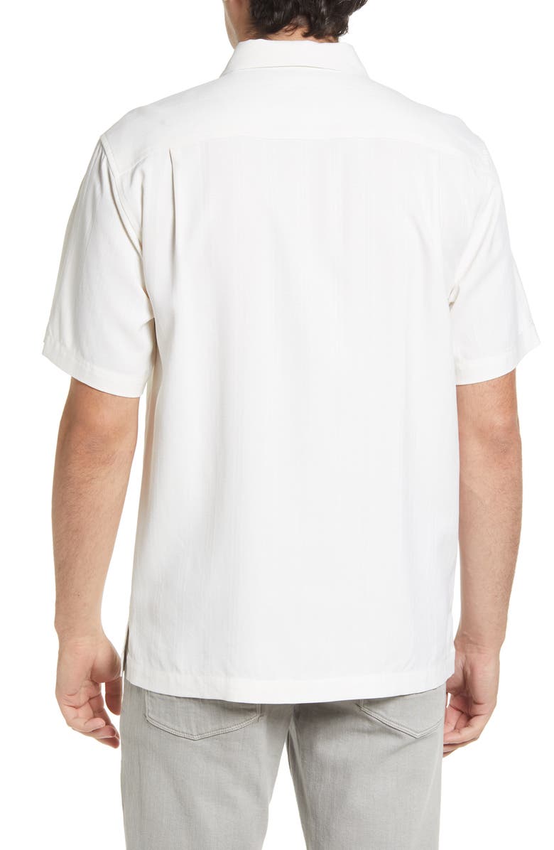 Tommy Bahama Bali Border Floral Jacquard Short Sleeve Silk Button-Up Shirt, Alternate, color, Continenta