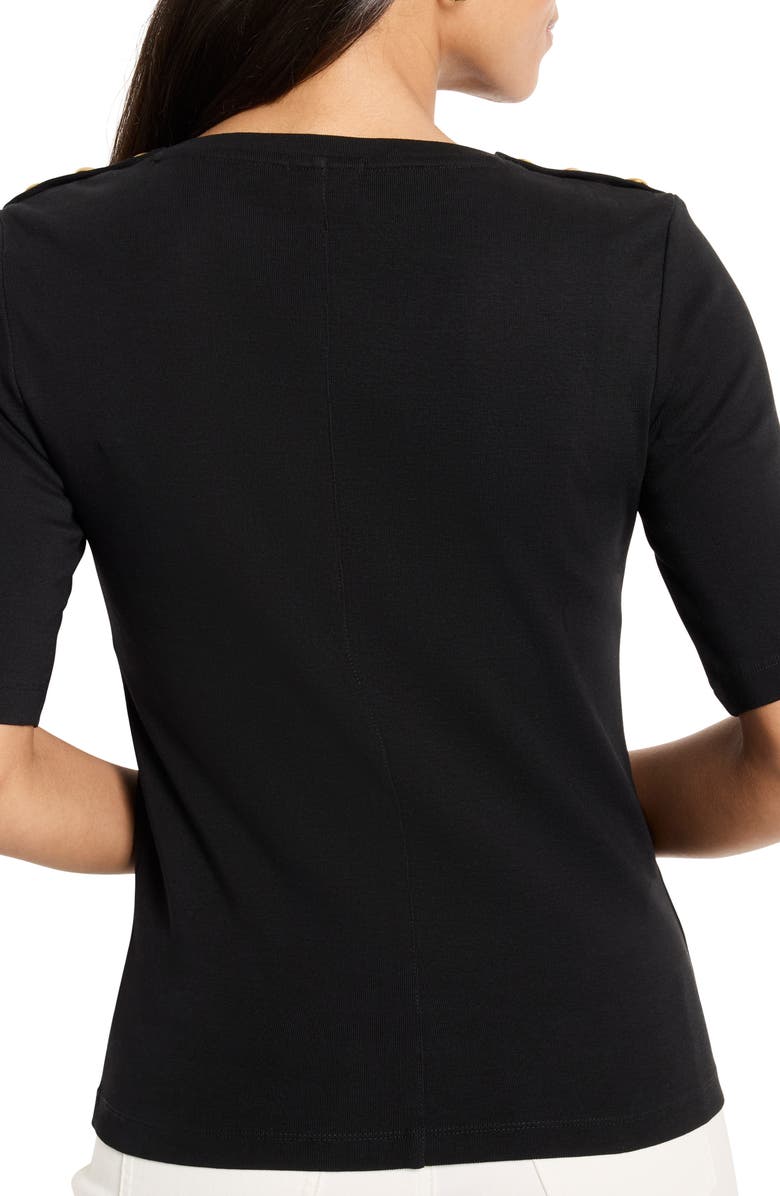 NZT by NIC+ZOE Button Shoulder Elbow Sleeve T-Shirt, Alternate, color,