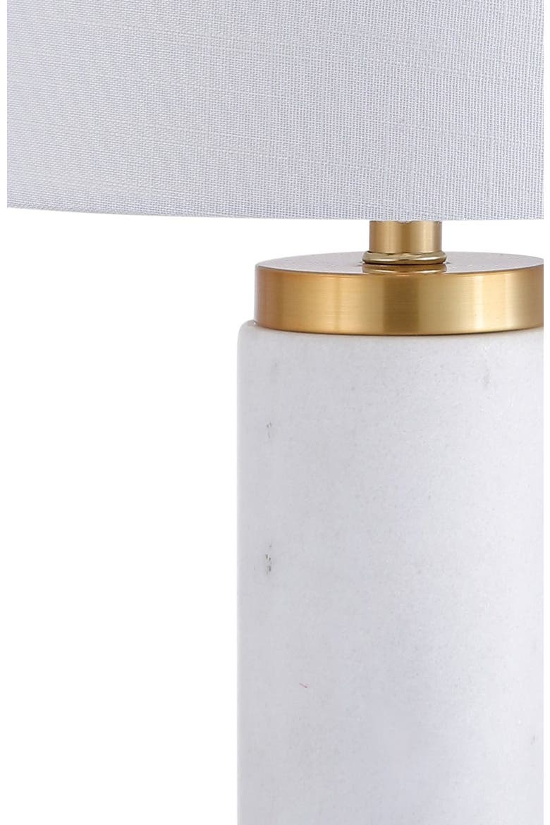 Adams 23" Marble LED Table Lamp, White/Brass, Alternate, color, White/Gold