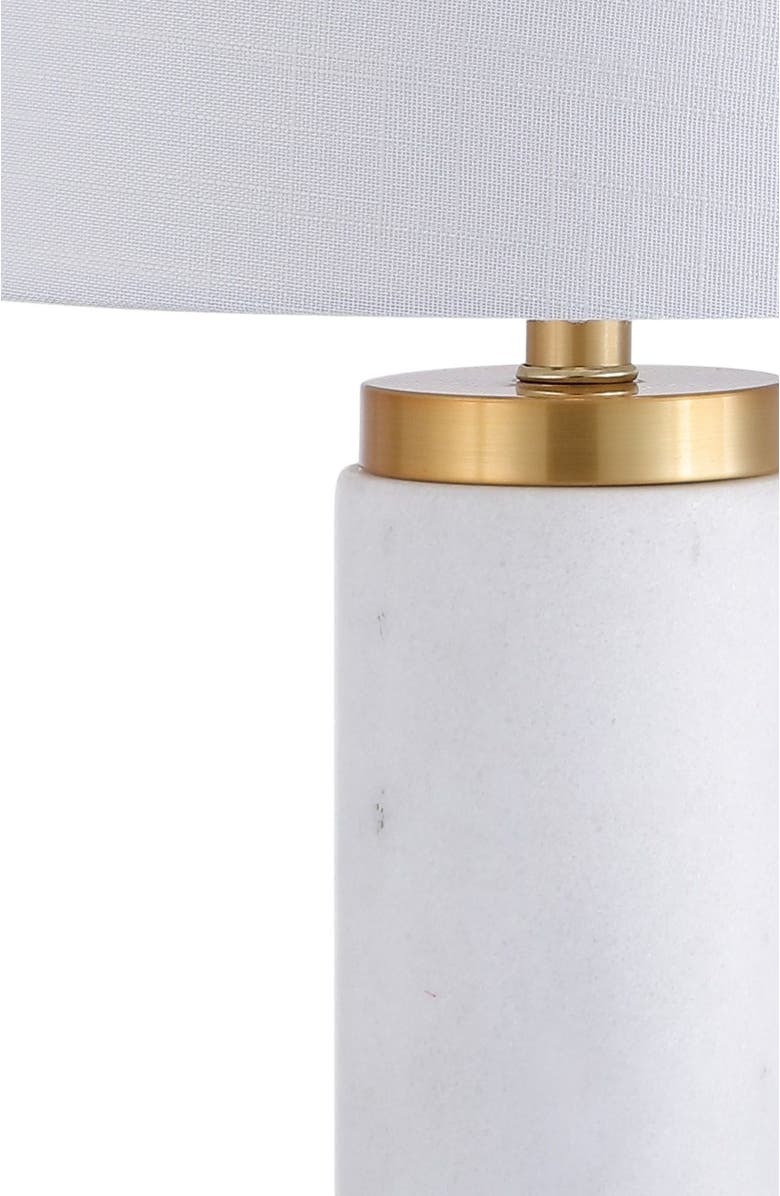 JONATHAN Y Adams 23" Marble LED Table Lamp, White/Brass, Alternate, color, White/Gold