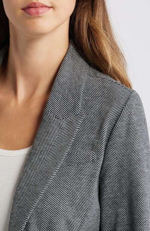 Wit & Wisdom Stripe Princess Seam Blazer In Heather Charcoal
