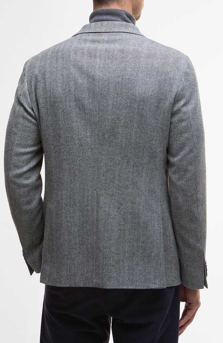 Barbour Sutherland Wool Blend Herringbone Flannel Sport Coat, Alternate, color, Grey