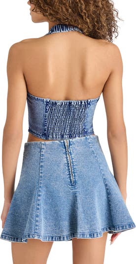売れ筋商品|||スティーブ マデン カットソー トップス レディース Women's Beatrix Denim Halter Top Acidwash Denim Steve Madden Apparel Women's Beatrix TOP, ACIDWASH Denim at