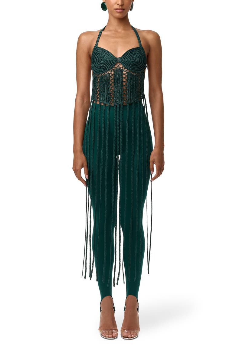 Fringe Halter Top, Main, color, JADE