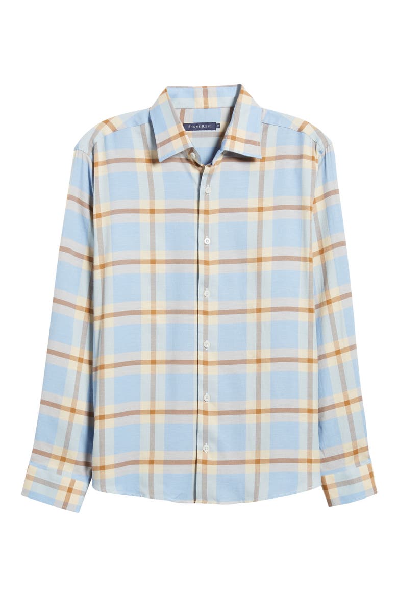 Tartan Plaid Dry Touch® Performance Button-Up Shirt, Alternate, color, LIGHT BLUE