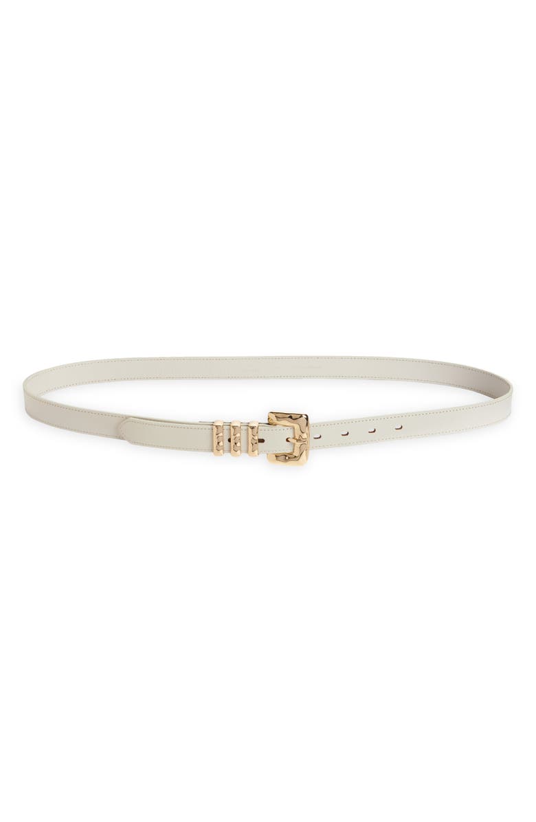 Nordstrom Molten Buckle Leather Belt, Main, color, Ivory Tofu