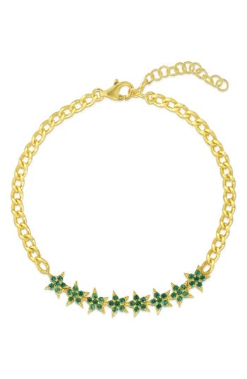 Sphera Milano Cz Star Chain Bracelet In Multi