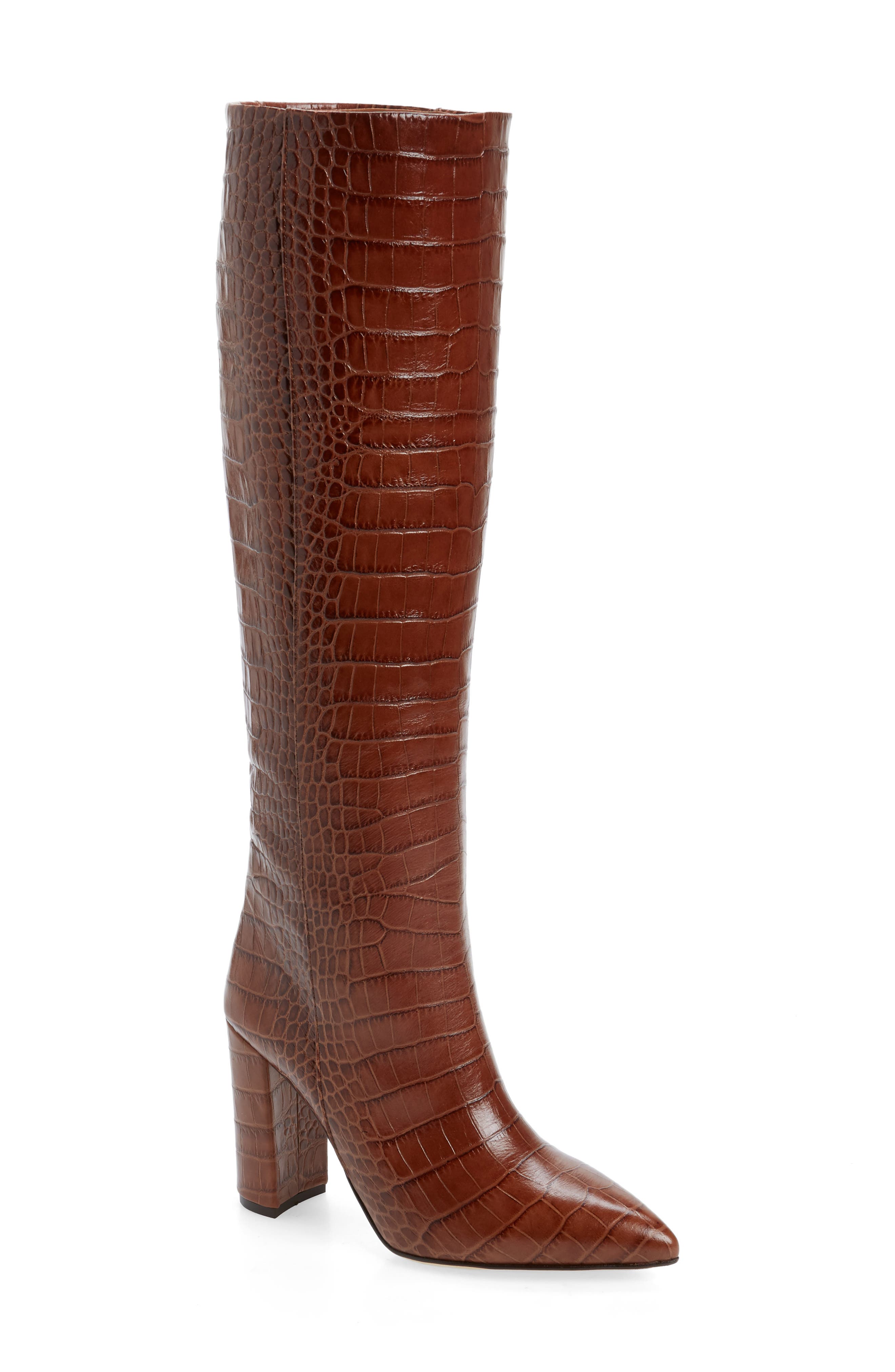 Croc Embossed Over the Knee Boot, Main, color, BROWN