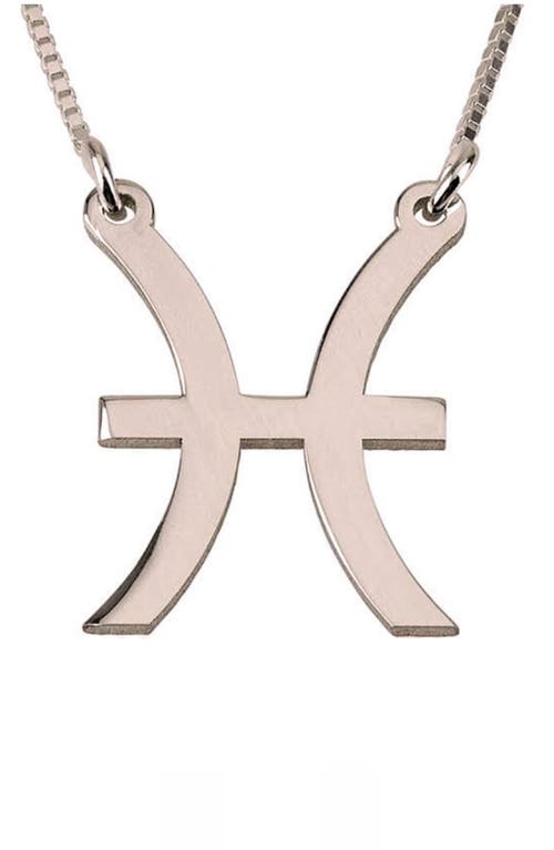 MELANIE MARIE Zodiac Pendant Necklace in Rose Gold Plated - Pisces 