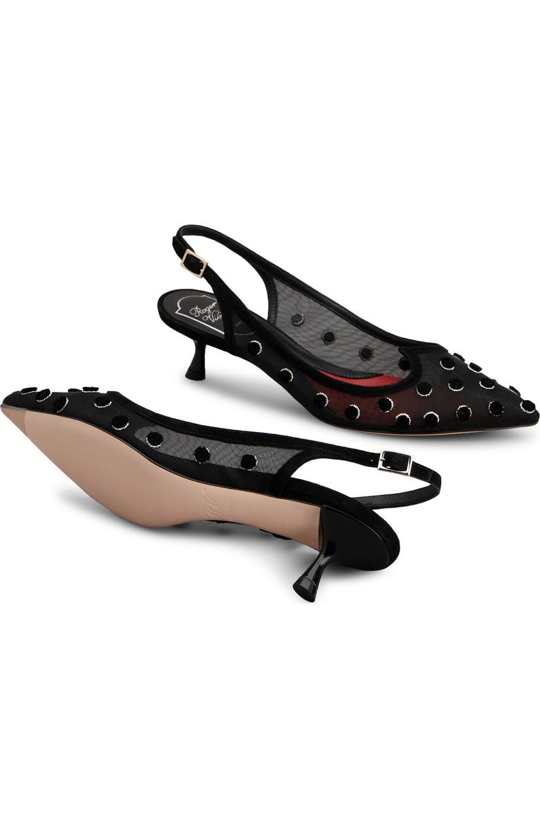 Roger Vivier I Love Polka Dot Slingback Pump, Alternate, color, Nero