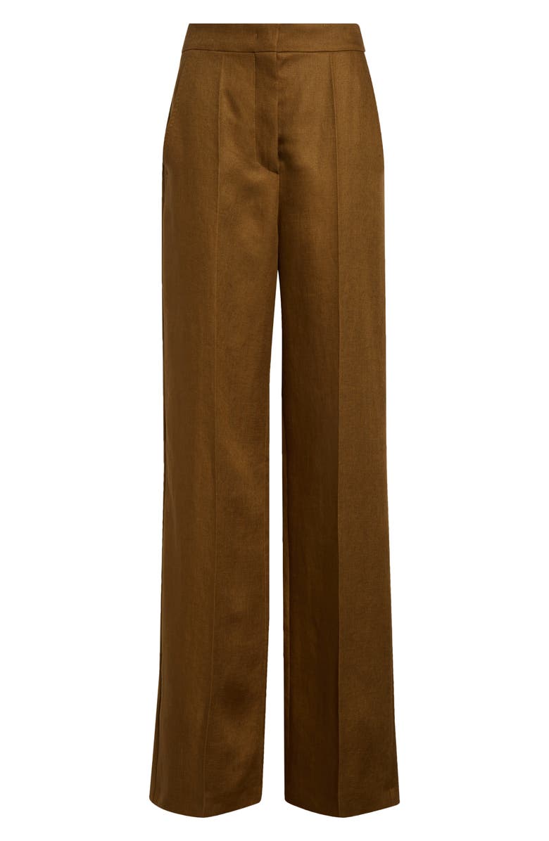 Max Mara Aversa Flax Linen Wide Leg Trousers, Alternate, color, 