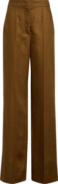 Max Mara Aversa Flax Linen Wide Leg Trousers