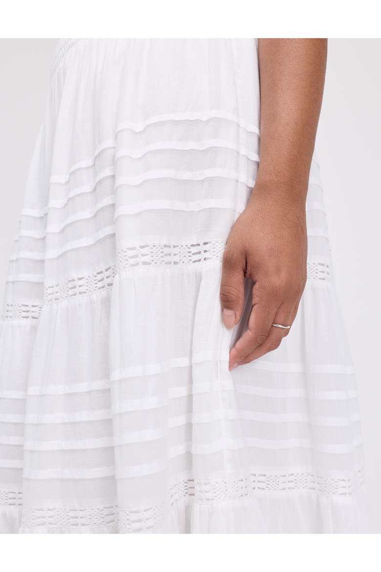 Imani Cotton Tiered Midi Skirt, Alternate, color, White