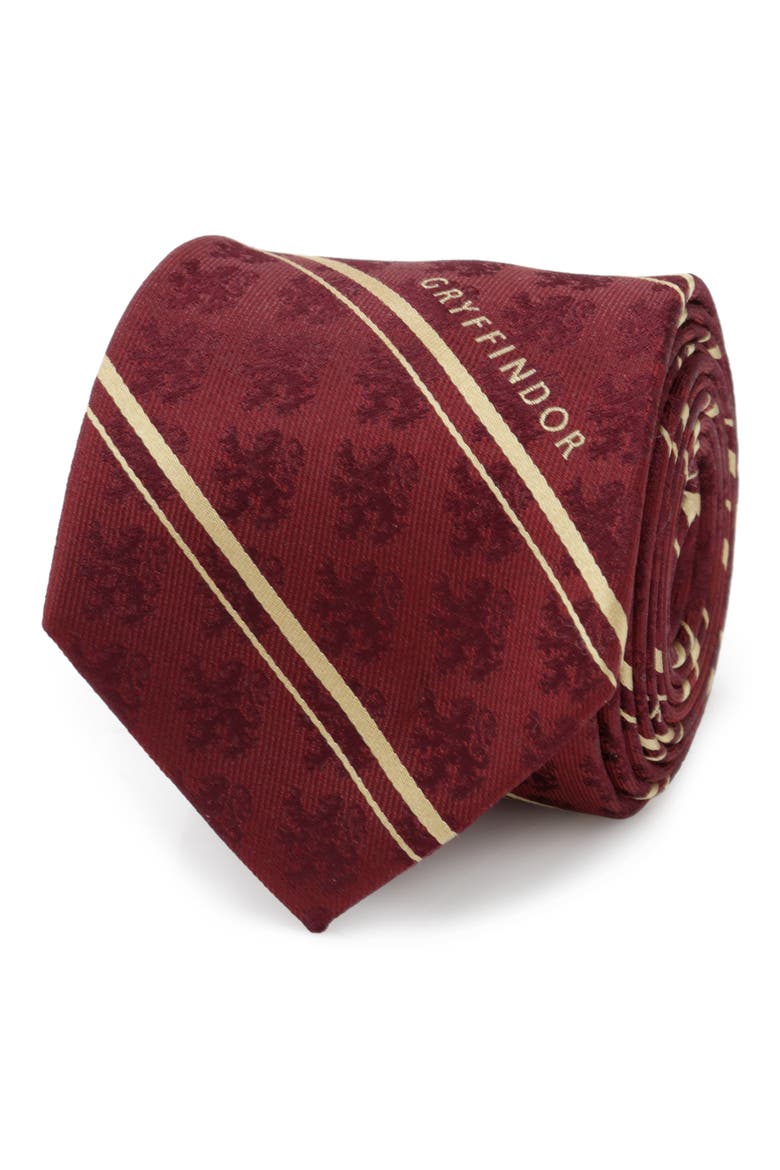 Harry Potter Gryffindor Stripe Silk Tie, Alternate, color, MAROON