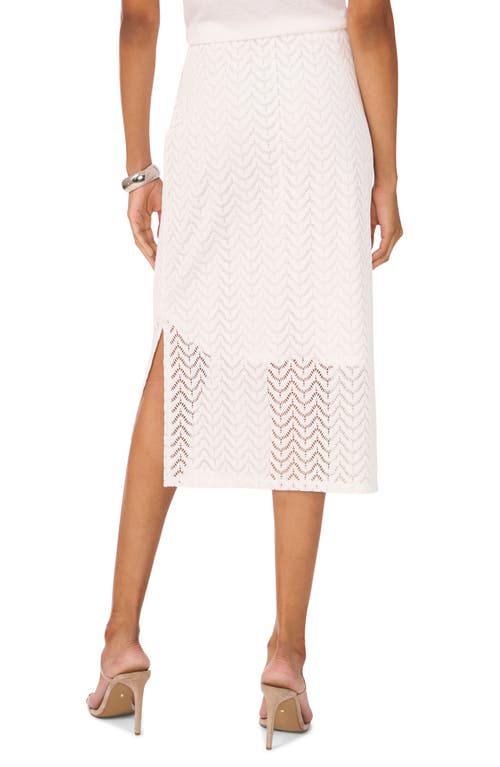 Shop Vince Camuto Lace Midi Skirt In New Ivory