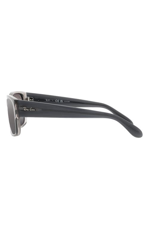 Ray Ban Ray-ban 58mm Polarized Rectangular Sunglasses In Transparent Grey