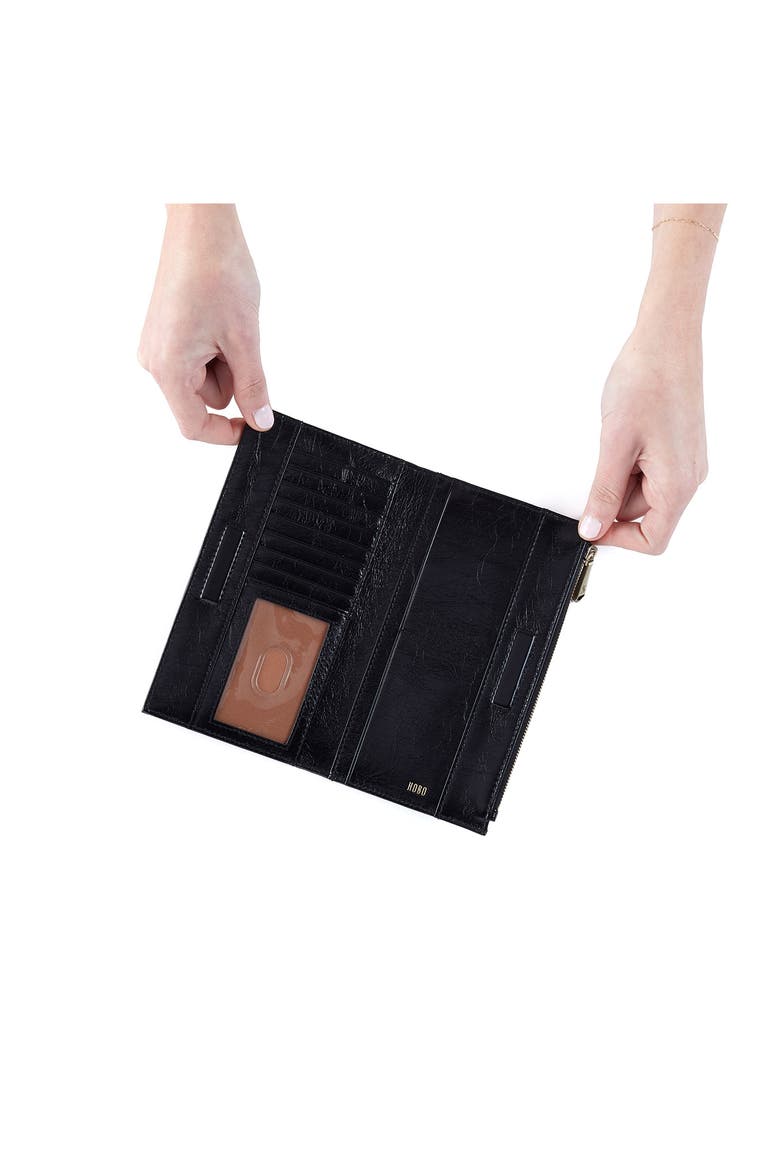 Large Jill Leather Bifold Wallet, Alternate, color, BLACK
