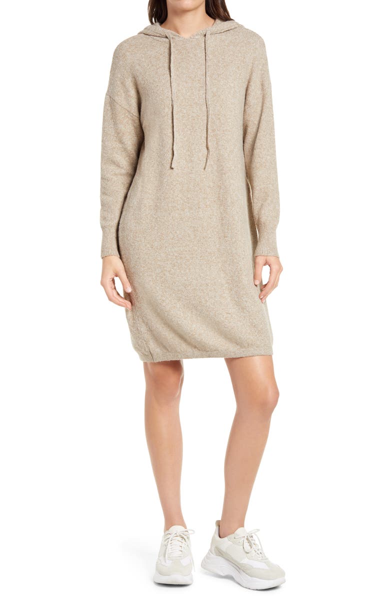 VERO MODA Hooded Long Sleeve Sweater Dress, Main, color,