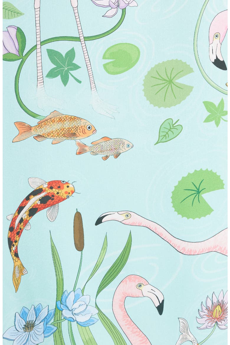 Flamingo Short Pajamas, Alternate, color, TURQUOISE