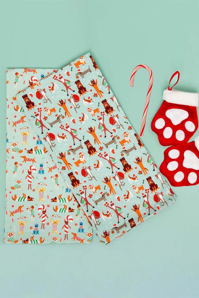Dog Kitchen Towels, Alternate, color, Santa Paws & Candy Canines