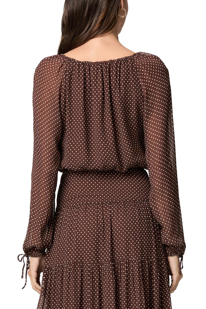 Capricorn Polka Dot Blouse, Alternate, color, MAHOGANY/ ECRU