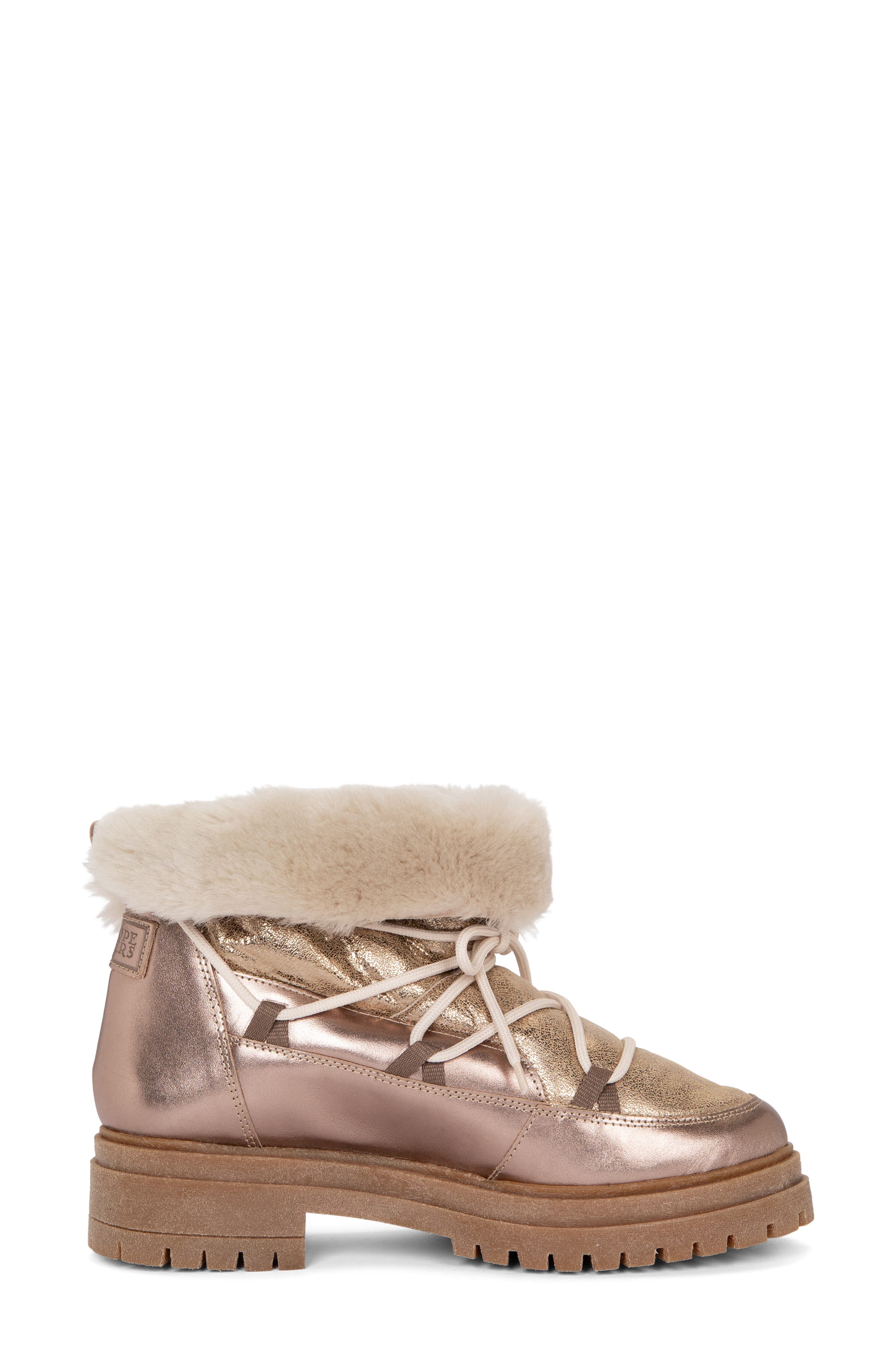 Penelope Chilvers Stornoway Genuine Shearling Lining Metallic Boot, Alternate, color, Gold