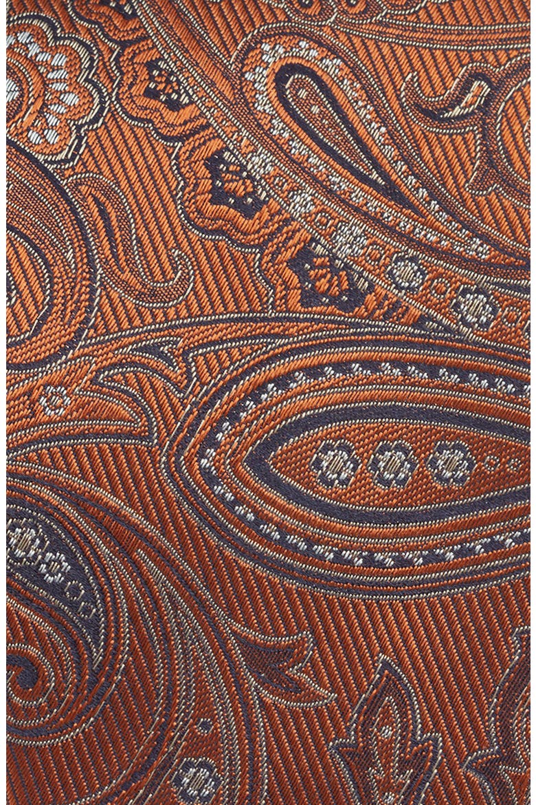 Paisley Silk Tie, Alternate, color, ORANGE