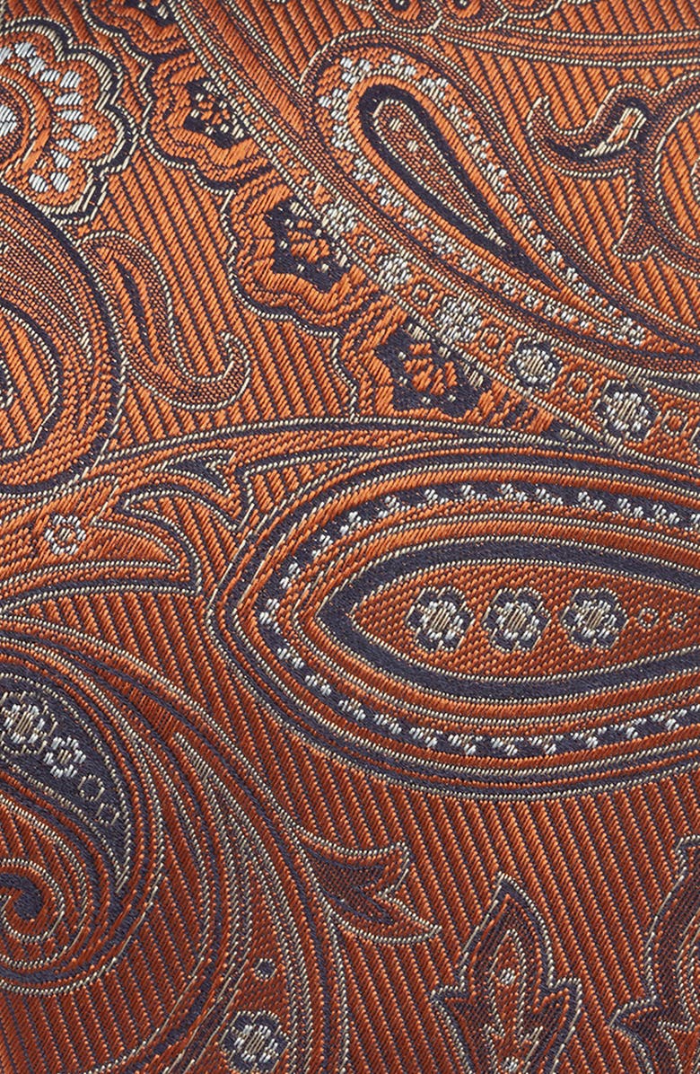 Canali Paisley Silk Tie, Alternate, color, Orange
