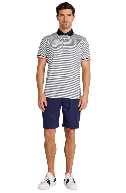 Redvanly Poireir Stripe Performance Golf Polo In Blue