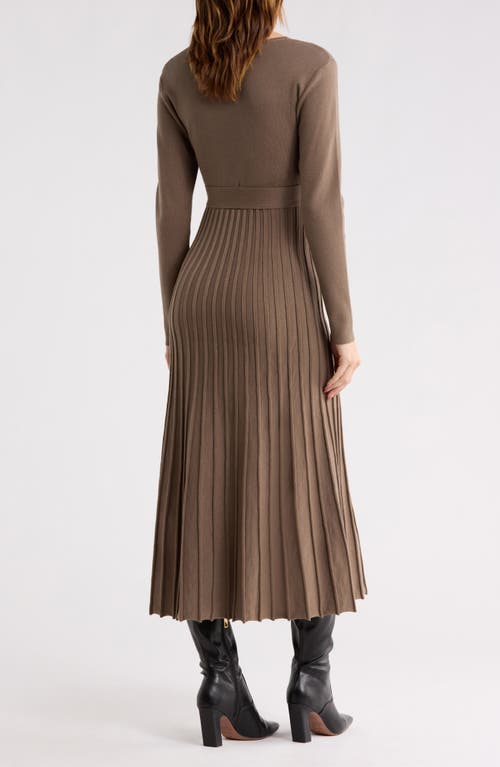 Area Stars Riley Long Sleeve Sweater Dress In Brown