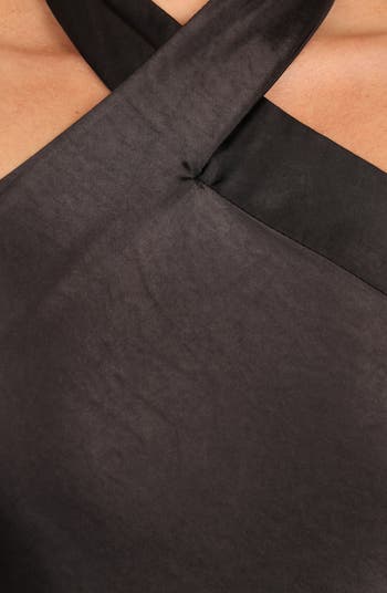 Grasie Halter Satin Maxi Dress
