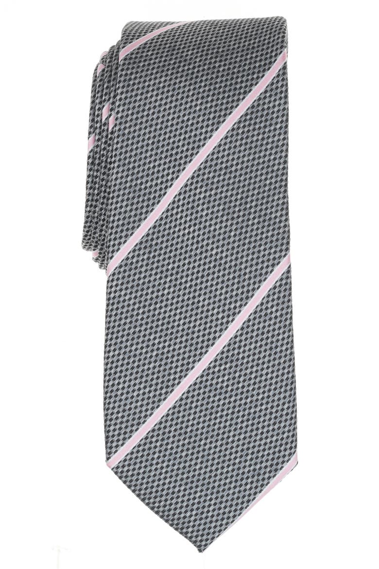 Carow Stripe Tie, Main, color, GREY/ LIGHT PINK