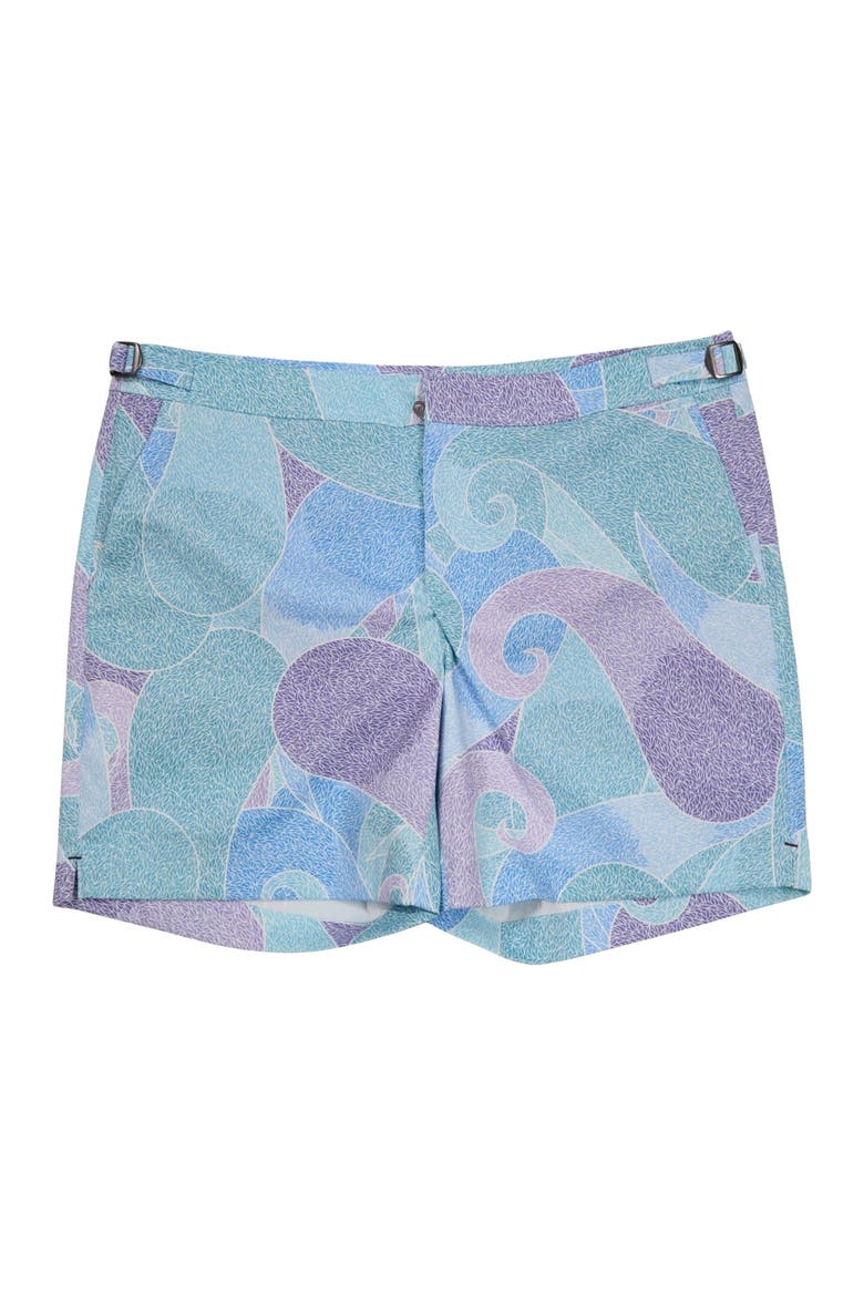 Grain Paisley Mens Tailored Swim Short, Alternate, color, GRAIN PAISLEY TEAL