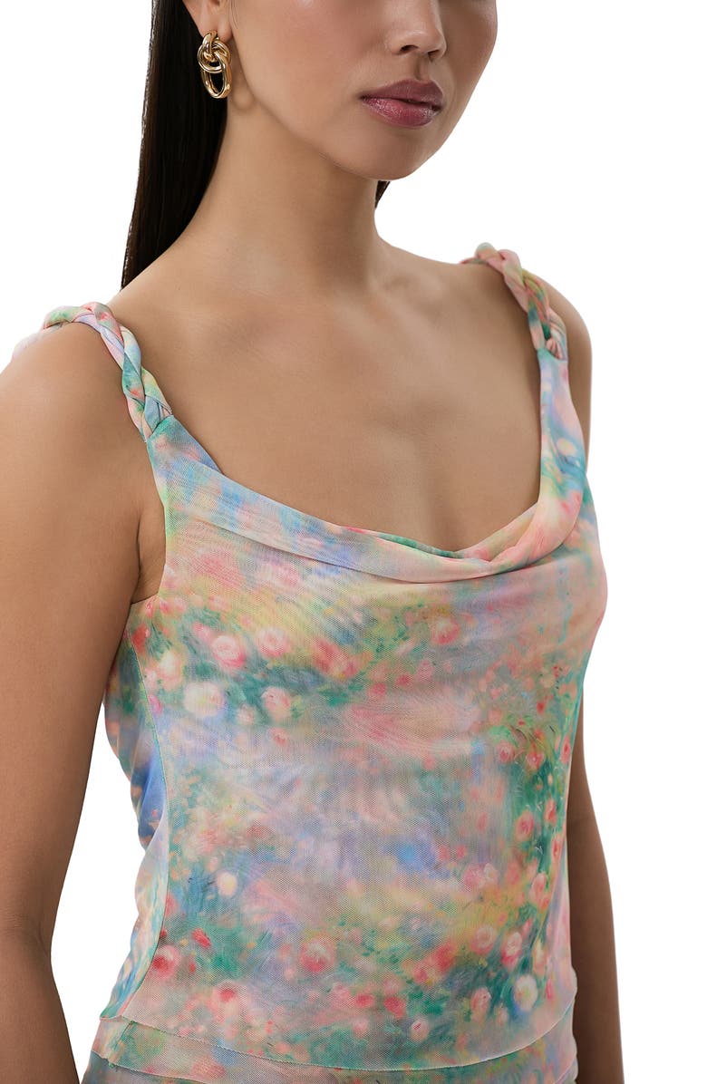 AFRM Asher Floral Ruched Mesh Top, Alternate, color, 