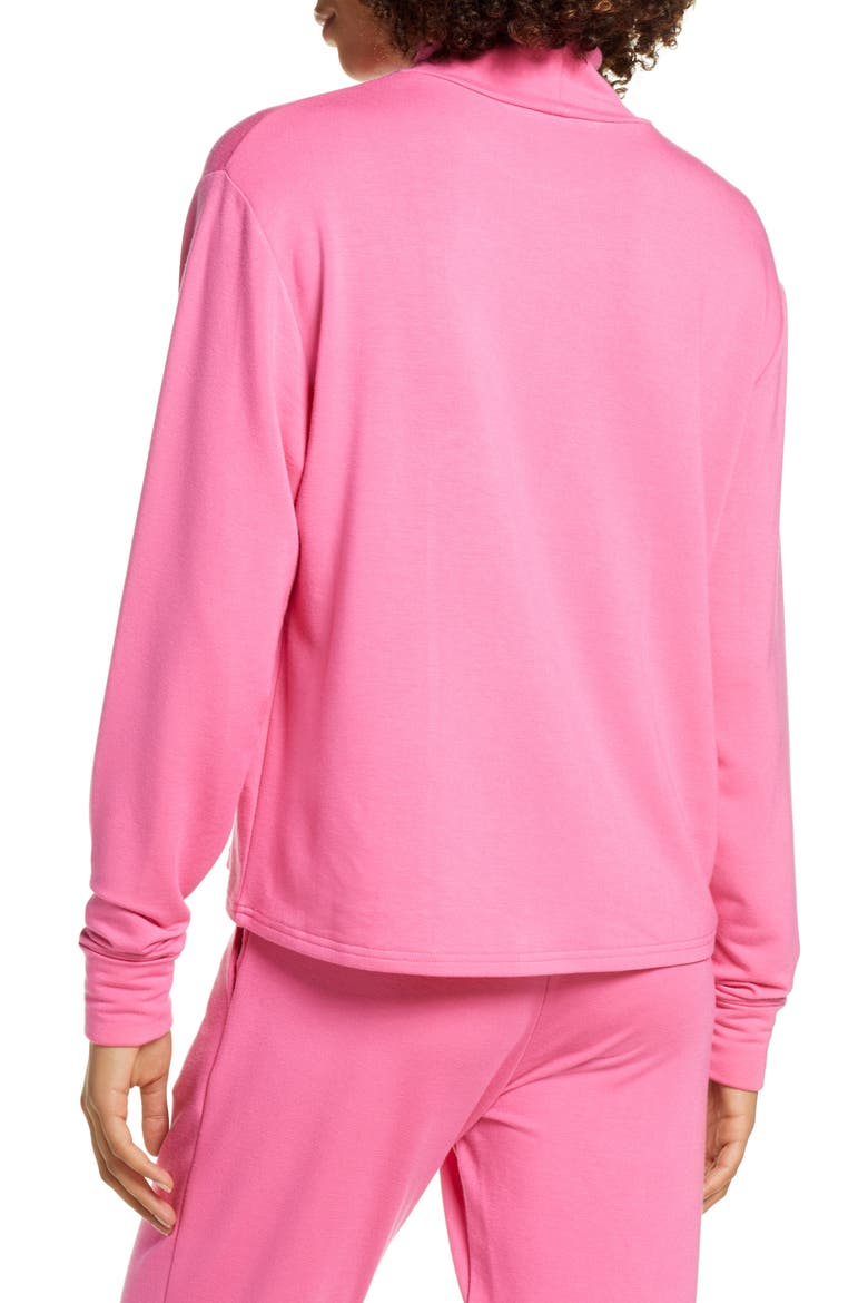 Mock Neck Sweatshirt (Nordstrom Exclusive), Alternate, color, PINK SHOCK